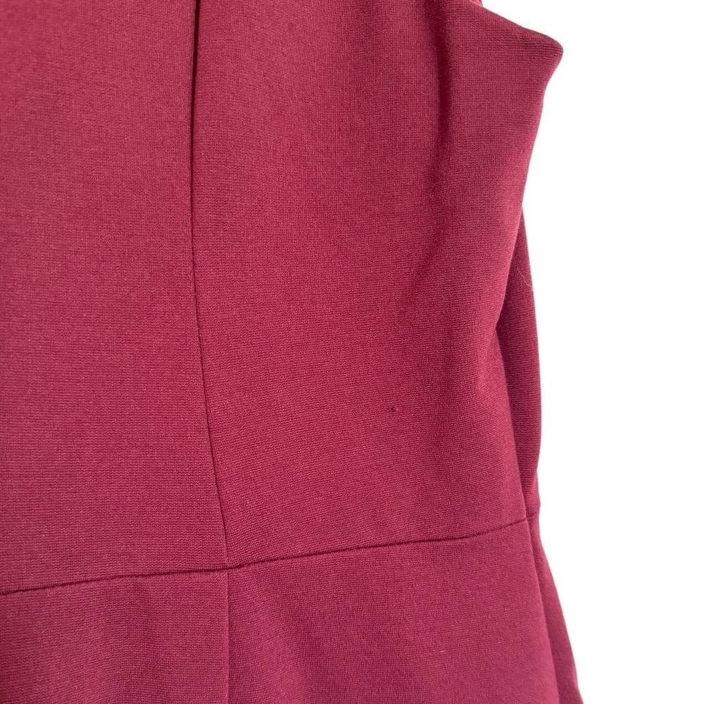 CLASSIQUES ENTIER Italian Ponte Knit Sheath Dress Sleeveless Burgundy Size 12 - Picture 7 of 12
